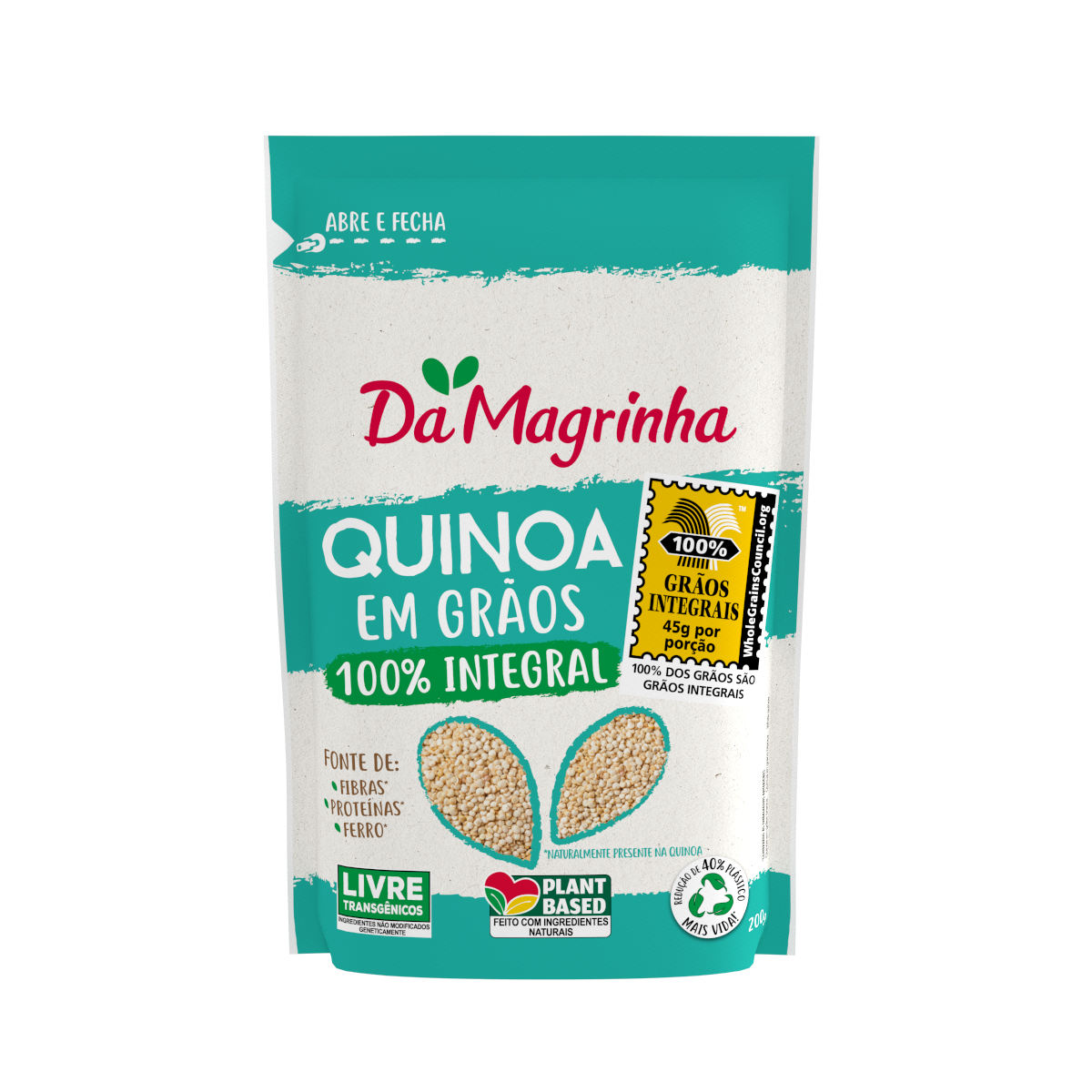 Quinoa em Grãos 100% Integral 200g/350g - Da Magrinha 100% INTEGRAL -  Alimentação Integral - Granolas, Cookies, Snacks e Complementos Alimentares